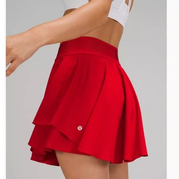 lululemon athletica Pants - Lululemon Court Rival High Rise Skirt Dark Red Size 4 Running Skort Swift Fabric